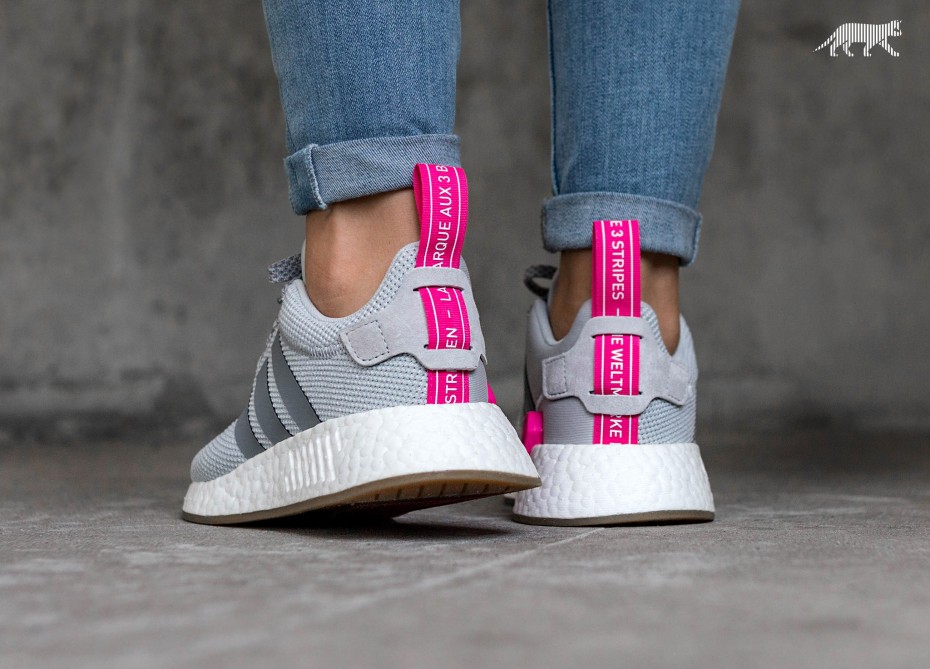 Adidas nmd grey pink sale